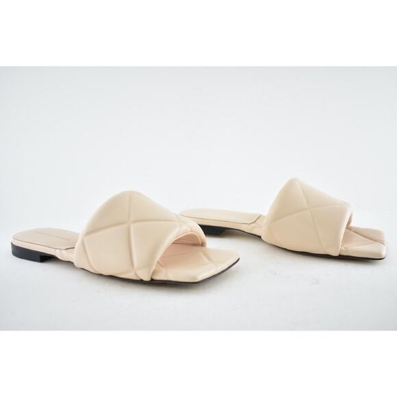 Bottega Veneta BV Lido Blush Beige Padded Leather Quilted Flat Slide Sandal 36.5 - Picture 4 of 12
